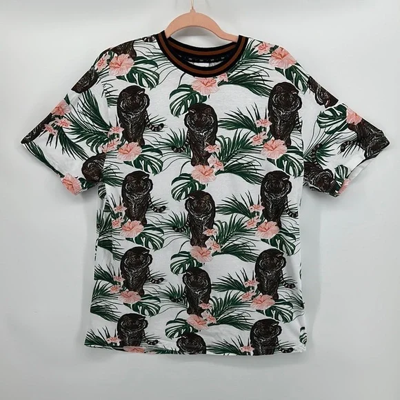 Sunrise Kingdom Tropical Green&Pink Tigger Short Sleeve Tee - Picture 1 of 11